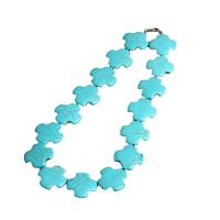 Fashion Turquoise Necklace, polished, blue, 1.5cmuff0c2.5cm, Length:44 cm, Sold By PC