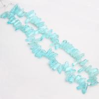 Quartz naturel bijoux perles, Cristal naturel, Placage, bleu, 10mm, Vendu par brin