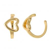 Fashion Earring Cuff and Wraps Brass Heart gold color plated micro pave cubic zirconia & enamel Sold By Pair