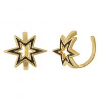 Cubic Zirconia Micro Pave Brass Earring Hexagram gold color plated micro pave cubic zirconia & enamel Sold By Pair