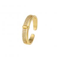 Cubic Zircon Brass Finger Ring gold color plated Adjustable & micro pave cubic zirconia Sold By PC
