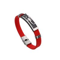 Stainless Steel Jewelry Bracelet with Silicone plated fashion jewelry & Unisex Sold By PC