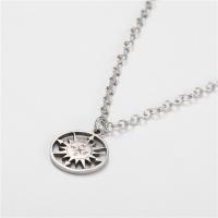 Titanium Steel Necklace, silver color, 3x30mm, Length:60 cm, Sold By PC
