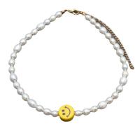 Přírodní Sladkovodní Pearl náhrdelník, Zinek, s Sladkovodní Pearl, smíšené barvy, 400mm, Prodáno By PC