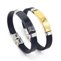 Titanium Steel Bracelet & Bangle with Silicone Sold By PC
