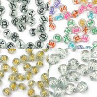 Alphabet Acrylic Beads, more colors for choice, 4x7mm, 100PCs/Bag, Sold By Bag