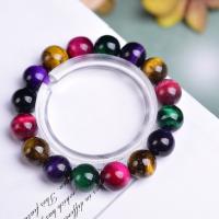 Natural Tiger Eye Bracelets fashion jewelry & Unisex multi-colored Sold By Strand