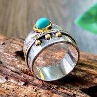 Таиланд стерлингового серебра кольцо, Другое покрытие, разноцветный, 17.10mm, продается PC