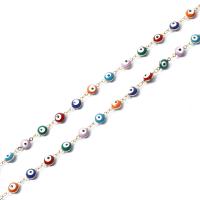 Aluminum Chains, Evil Eye, DIY, more colors for choice, Sold By Strand