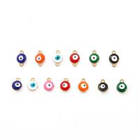 Tibetan Style Enamel Pendants, with enamel, Evil Eye, more colors for choice, 10/Bag, Sold By Bag