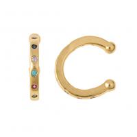 Trendy ear cuffs, Messing, gold plated, verschillende stijlen voor de keuze & micro pave zirconia & voor vrouw, 3x13mm, Verkocht door pair