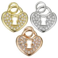 Cubic Zirconia Micro Pave Brass Pendant, Heart, plated, fashion jewelry & micro pave cubic zirconia & for woman, more colors for choice, nickel, lead & cadmium free, 12x12x2.50mm, 20PCs/Lot, Sold By Lot