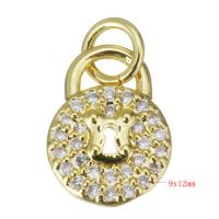 Cubic Zirconia Micro Pave Brass Pendant, plated, fashion jewelry & micro pave cubic zirconia & for woman, more colors for choice, nickel, lead & cadmium free, 9x12x2.50mm, 20PCs/Lot, Sold By Lot