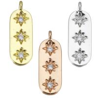 Cubic Zirconia Micro Pave Brass Pendant, plated, fashion jewelry & micro pave cubic zirconia & for woman, more colors for choice, nickel, lead & cadmium free, 6x17x3mm, Hole:Approx 1mm, 20PCs/Lot, Sold By Lot