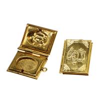 Brass Locket Pendant, Square, plated, more colors for choice, nickel, lead & cadmium free, 20x20x5mm, Approx 100PCs/Bag, Sold By Bag