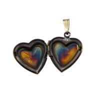 Brass Locket Pendant, Heart, plated, nickel, lead & cadmium free, 24x22x5mm, Approx 100PCs/Bag, Sold By Bag