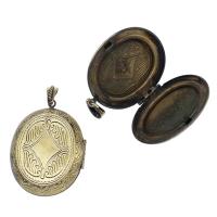 Pingentes de Medalhão de bronze, cobre, elipse, banhado, níquel, chumbo e cádmio livre, 52x39x9mm, Aprox 100PCs/Bag, vendido por Bag