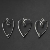 Iron Pendant Component, Heart, plated, nickel, lead & cadmium free, 35x27x2mm, Approx 100PCs/Bag, Sold By Bag