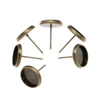 Zinklegierung Ohrring-Bolzen -Komponente, plattiert, frei von Nickel, Blei & Kadmium, 14x12x12mm, ca. 100/Tasche, verkauft von Tasche