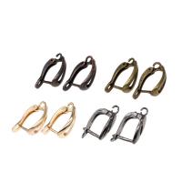 Zinc Alloy Hendel terug Earring Wires, plated, nikkel, lood en cadmium vrij, 15x11x3mm, Ca 100pC's/Bag, Verkocht door Bag