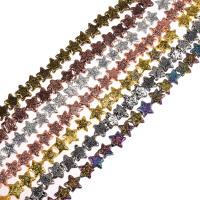 Natural Lava Beads Star plated 14mm Sold By Strand