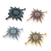 Tibetan Style Connector, plated, micro pave cubic zirconia, more colors for choice, 29.40x24.10mm, Sold By PC