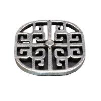 Tibetan Style Hollow Pendants, plated, DIY, silver color, 26mm, Sold By PC