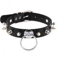Fashion Choker Necklace PU Leather with rivet stud & adjustable & for woman Sold Per Approx 17 Inch Strand