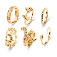 Tibetan Style Ring Set, plated, 6 pieces & for woman, more colors for choice, 2cm,1.9cm,2.2cm,2.1cm, Sold By Set