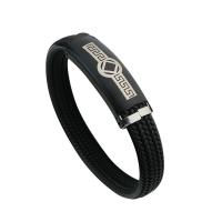Bijoux bracelet en acier inoxydable, avec silicone, Placage, bijoux de mode & unisexe, plus de couleurs à choisir, 220x12x4mm, Vendu par PC