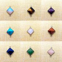 Gemstone Connector Brass with Gemstone Square polished Sold By PC