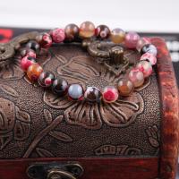 Ágata jóias pulseira, Ágata colorida, Roda, polido, Mais cores pare escolha, 8x8mm, vendido para Aprox 18 cm Strand