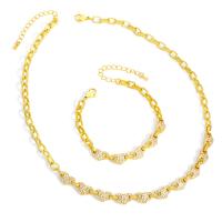 Cubic Zircon Micro Pave Brass Necklace 18K platinum plated & with cubic zirconia golden Length 49 cm Sold By PC