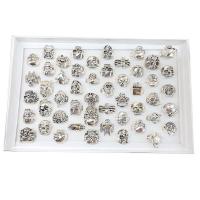 Zinklegering ringen, Zinc Alloy, plated, zilver, 4x18mm-11x24mmm, 50pC's/box, Verkocht door box