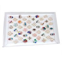 Anillo de Aleación de Zinc, con perla & Piedras preciosas, con diamantes de imitación, multicolor, 4x18mm-11x24mm, 50PCs/Caja, Vendido por Caja