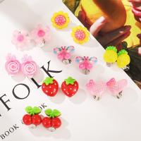 Zinc Alloy Earring Clip with Plastic fashion jewelry & for children nickel lead & cadmium free Sold By Pair