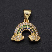Cubic Zirconia Micro Pave Brass Pendant gold color plated micro pave cubic zirconia Approx Sold By Bag