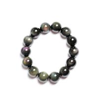 Bracelets de pierres précieuses, Obsidienne, Rond, poli, unisexe, multicolore, Vendu par Environ 18 cm brin