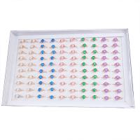 Zinklegierung Fingerring , mit Künstlich+Opal, mit Strass, keine, 14x18mm-11x24mm, 100PCs/Box, verkauft von Box