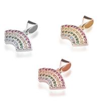 Tibetan Style Pendants, Rainbow, plated, micro pave cubic zirconia, more colors for choice, 5mm, Sold By PC