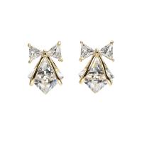 Cubic Zirconia Micro Pave Brass Earring with Resin plated & for woman & with cubic zirconia Sold By Pair