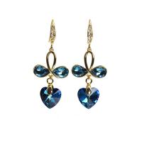 Crystal Earrings Brass with Crystal plated for woman & with rhinestone Sold By Pair