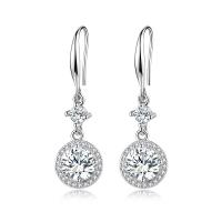 Cupronickel Drop Earring, plated, micro pave cubic zirconia & for woman, more colors for choice, 11.20x36mm, Sold By Pair