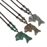 Edelstein Schmuck Halskette, Dolphin, poliert, keine, 43x27x4mm, verkauft per ca. 32 cm Strang