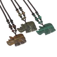 Natural Gemstone Necklace, polished, more colors for choice, 24x41x5mm, Sold Per Approx 32 cm Strand