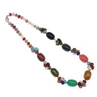 Natural Gemstone Necklace, irregular, polished, more colors for choice, 17x11x11mm, Sold Per Approx 23 cm Strand