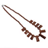 Natural Gemstone Necklace, irregular, polished, more colors for choice, 15x9x3mm, Sold Per Approx 22 cm Strand