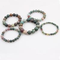 Ágata jóias pulseira, ágata, polido, unissex & anti-fadiga, cores misturadas, vendido por PC