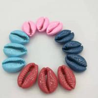 Natural Colored Shell Beads Trumpet Shell painted multi-colored 16-18mm Sold By PC