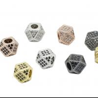 Perles cubes en laiton zircon Micro Pave, Placage, pavé de micro zircon, plus de couleurs à choisir, 7mm, Vendu par PC